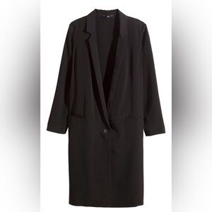 H&M Black Long Blazer Coat